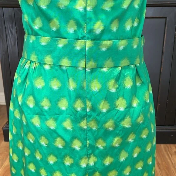 Kate Spade Kelly green strapless silk dress New York peacock way Kay 12 - Picture 6 of 14